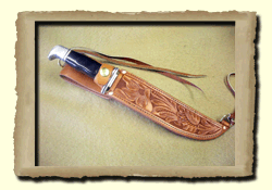 Floral carved knife sheath