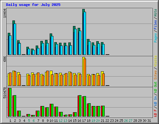 Daily usage for July 2025