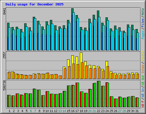 Daily usage for December 2025
