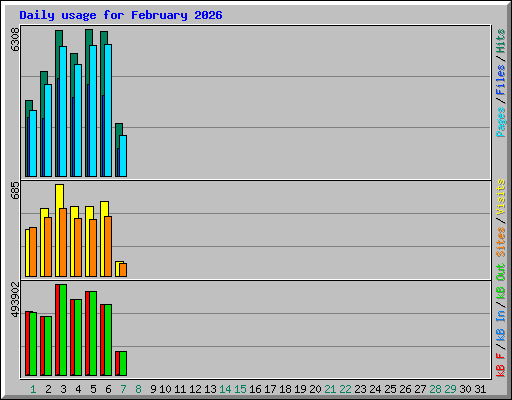 Daily usage for February 2026