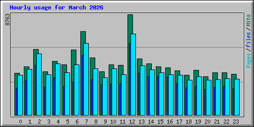 Hourly usage for March 2026